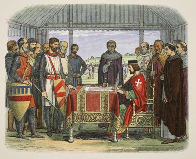 King John Signs the Great Charter, from A Chronicle of England BC 55 to AD 1485 by James William Edmund Doyle